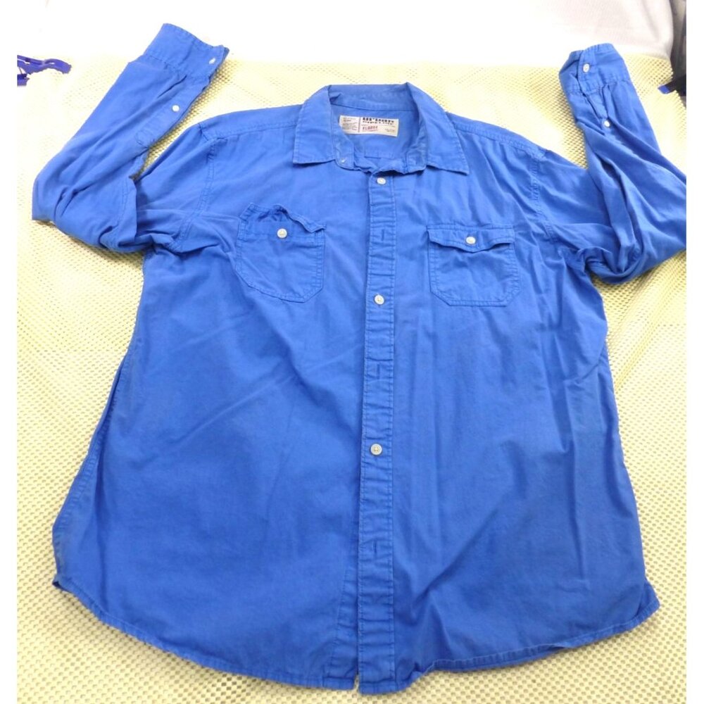 Urban Pipeline Mens XL Blue Button-Up Long Sleeve Shirt 100% Cotton Casual